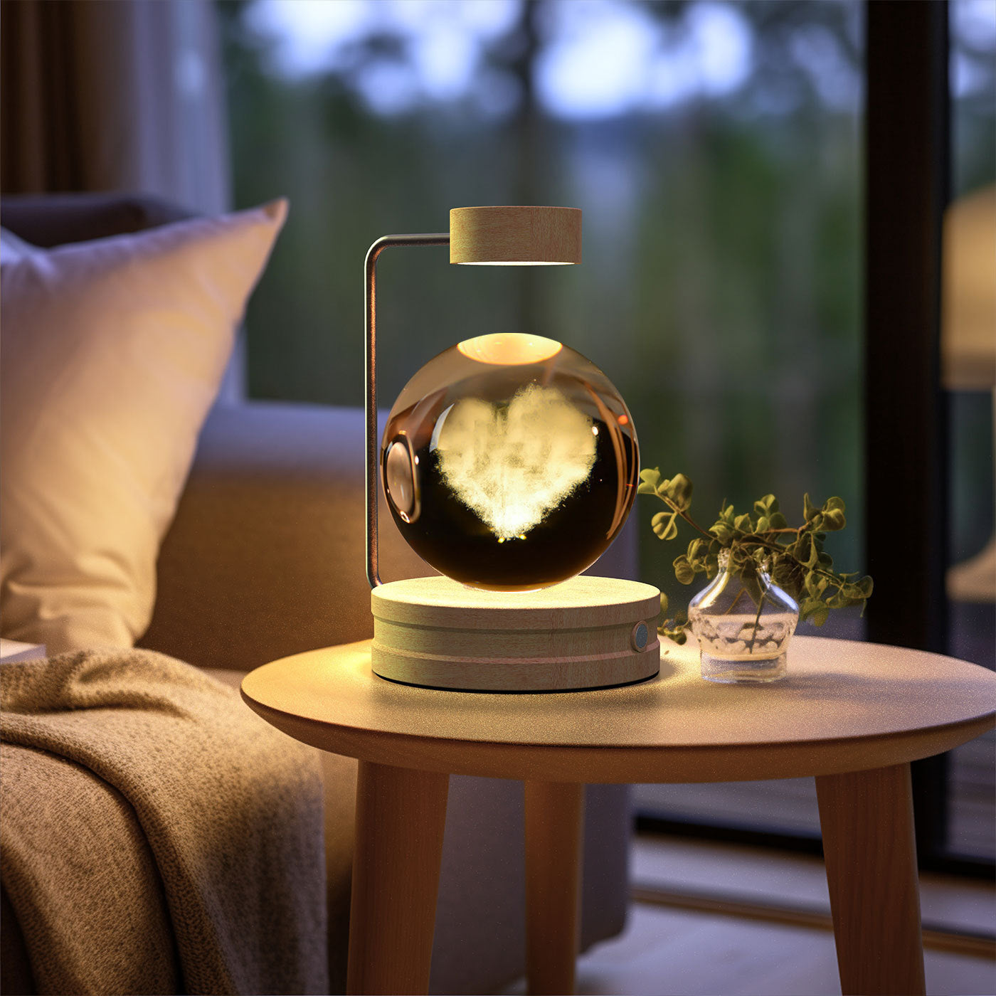 Crystal Ball Dinosaur Night Light – USB Cosmic Bedside Lamp with Warm Light, Birthday Gift