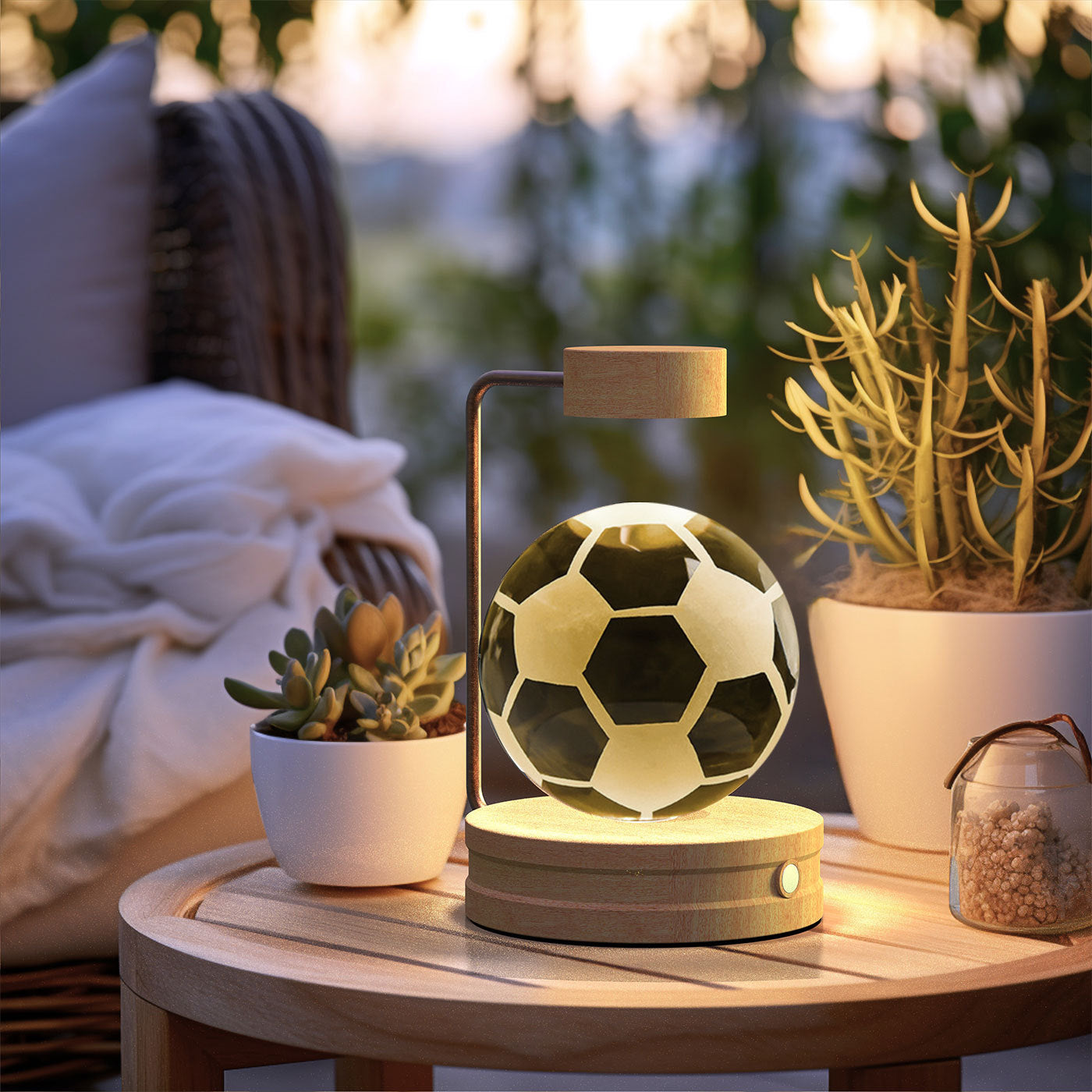 Crystal Ball Dinosaur Night Light – USB Cosmic Bedside Lamp with Warm Light, Birthday Gift