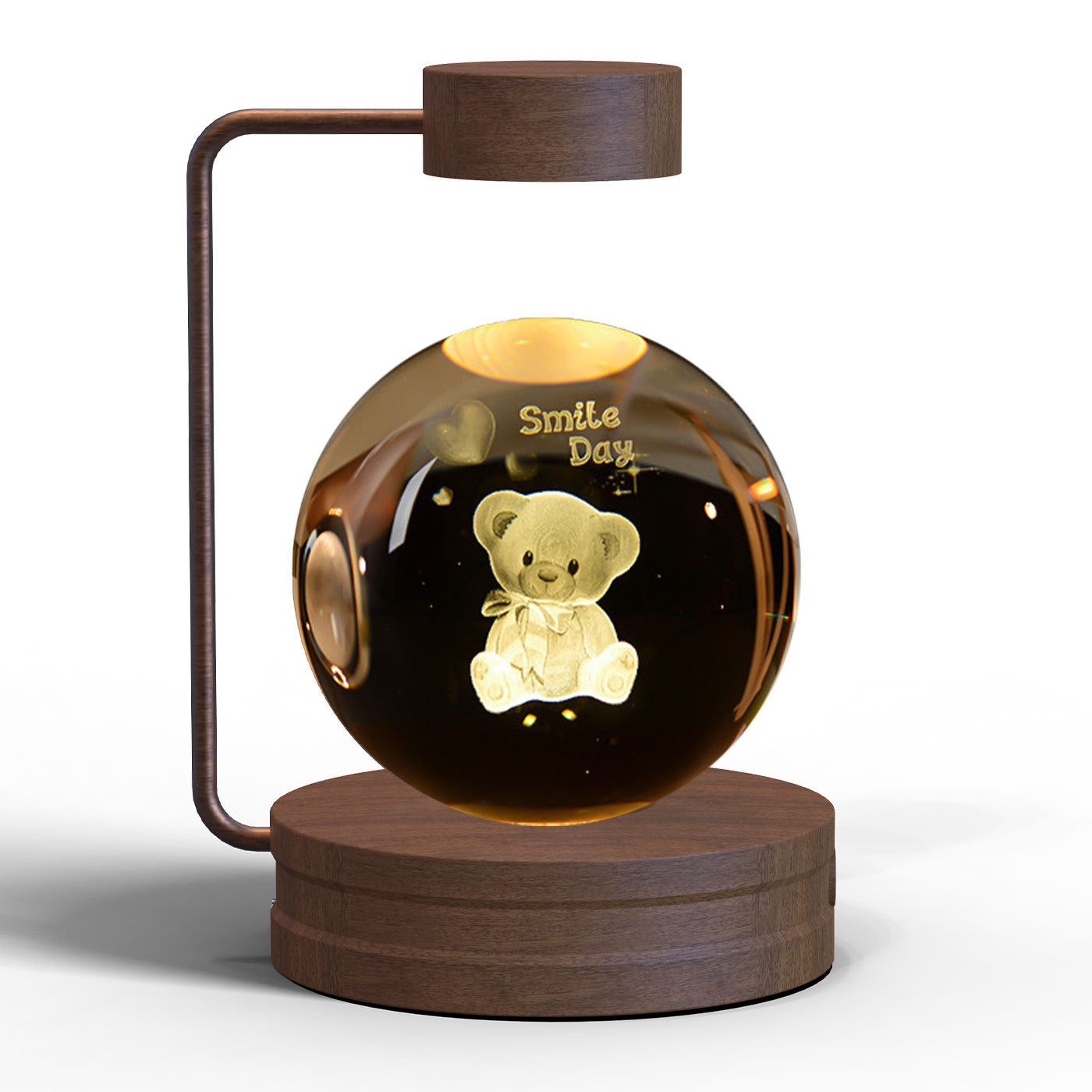 Crystal Ball Dinosaur Night Light – USB Cosmic Bedside Lamp with Warm Light, Birthday Gift