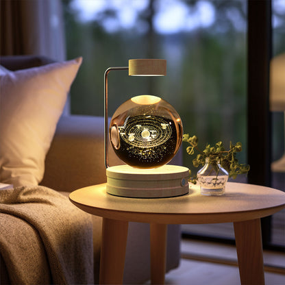 Crystal Ball Dinosaur Night Light – USB Cosmic Bedside Lamp with Warm Light, Birthday Gift