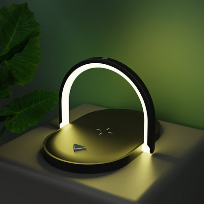 Wireless Charging Dock with Adjustable Reading Lamp – Perfect for Bedside, Desk, or Travel Use