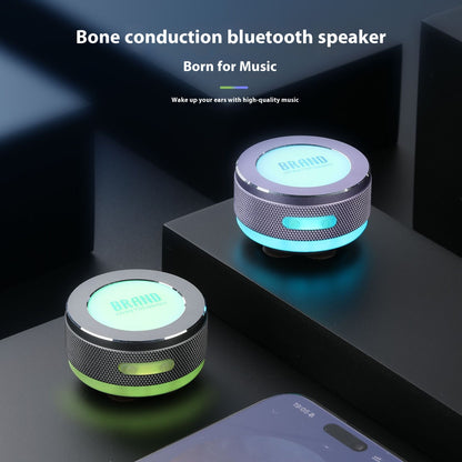 Mini Bone Conduction Bluetooth Speaker – Wireless Vibration Speaker with LED Light & Surface Adsorption