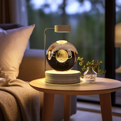 Crystal Ball Dinosaur Night Light – USB Cosmic Bedside Lamp with Warm Light, Birthday Gift