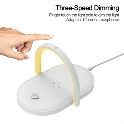 Wireless Charging Dock with Adjustable Reading Lamp – Perfect for Bedside, Desk, or Travel Use