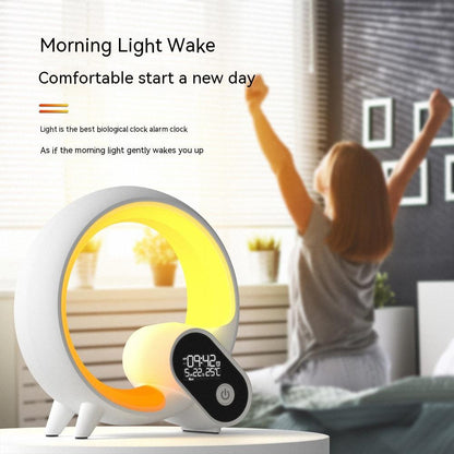 Smart Q Light Alarm Clock – Sunrise Simulation with Bluetooth Audio & LED Mood Lighting