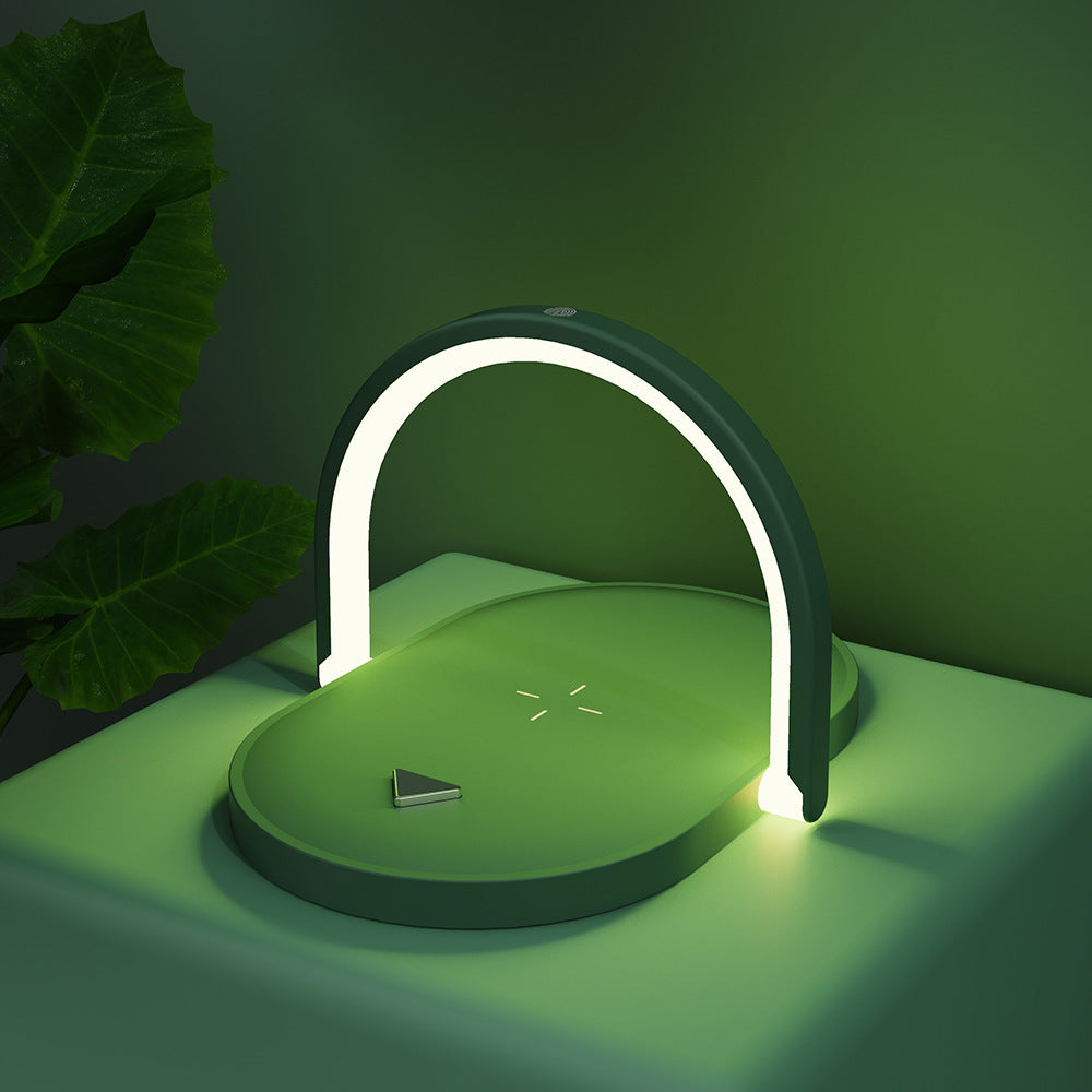 Wireless Charging Dock with Adjustable Reading Lamp – Perfect for Bedside, Desk, or Travel Use