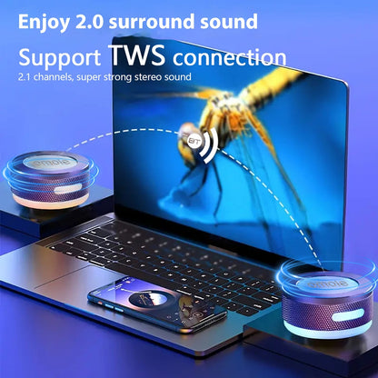 Mini Bone Conduction Bluetooth Speaker – Wireless Vibration Speaker with LED Light & Surface Adsorption