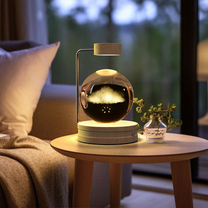 Crystal Ball Dinosaur Night Light – USB Cosmic Bedside Lamp with Warm Light, Birthday Gift