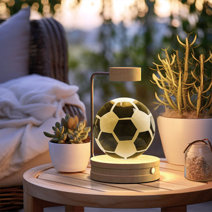 Crystal Ball Dinosaur Night Light – USB Cosmic Bedside Lamp with Warm Light, Birthday Gift