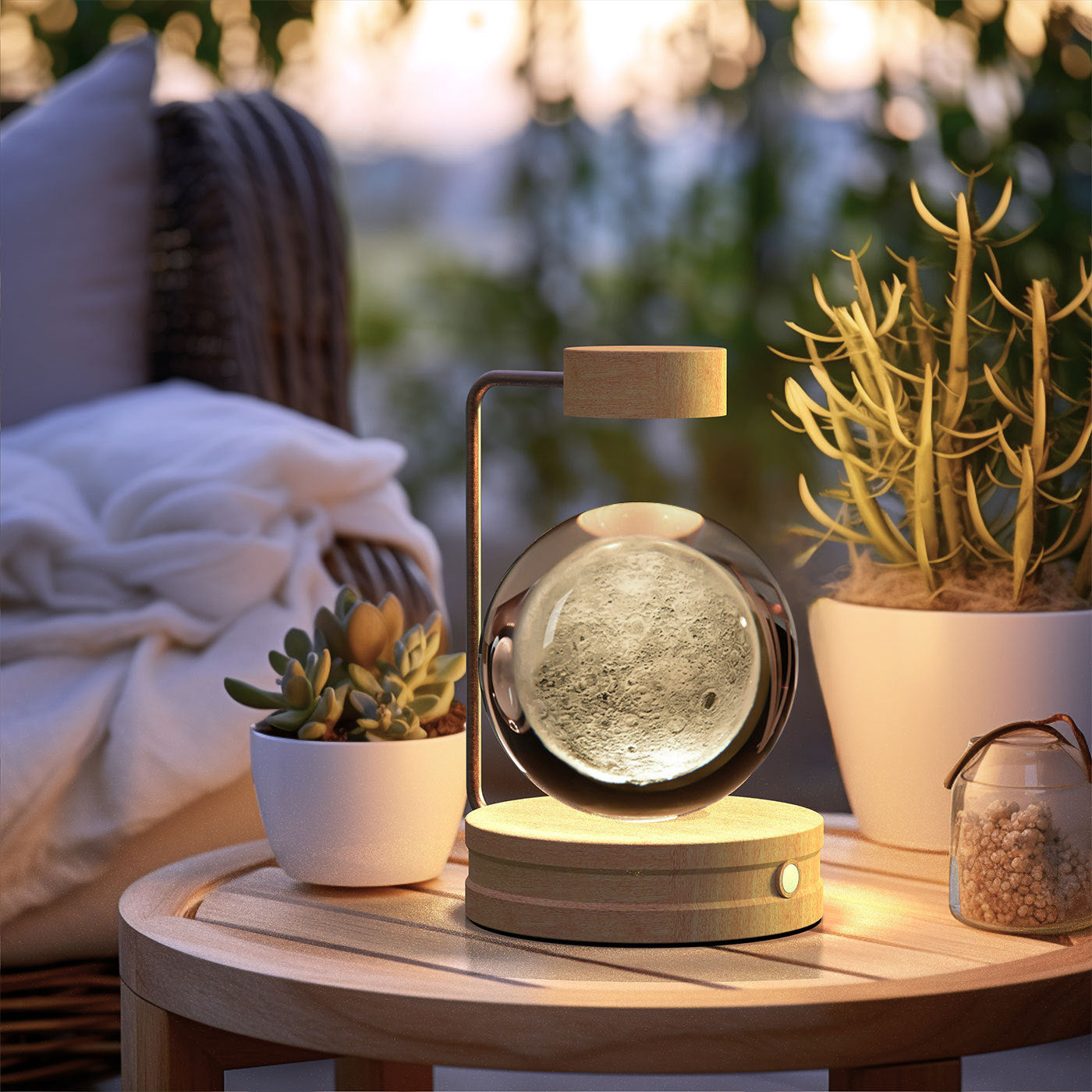 Crystal Ball Dinosaur Night Light – USB Cosmic Bedside Lamp with Warm Light, Birthday Gift