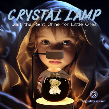 Crystal Ball Dinosaur Night Light – USB Cosmic Bedside Lamp with Warm Light, Birthday Gift