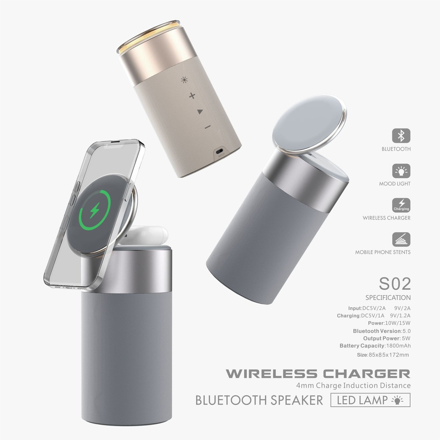 All-in-One Charging Station with Speaker & LED Lamp – Perfect for Home, Office, or Nightstand Use