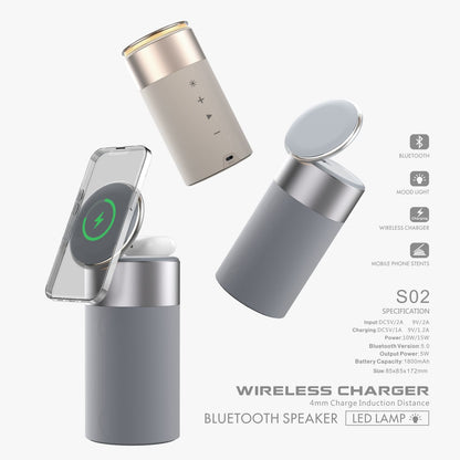 All-in-One Charging Station with Speaker & LED Lamp – Perfect for Home, Office, or Nightstand Use