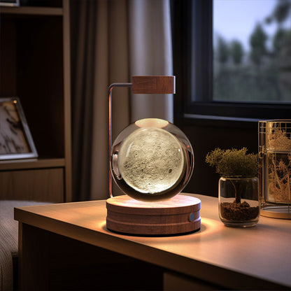 Crystal Ball Dinosaur Night Light – USB Cosmic Bedside Lamp with Warm Light, Birthday Gift