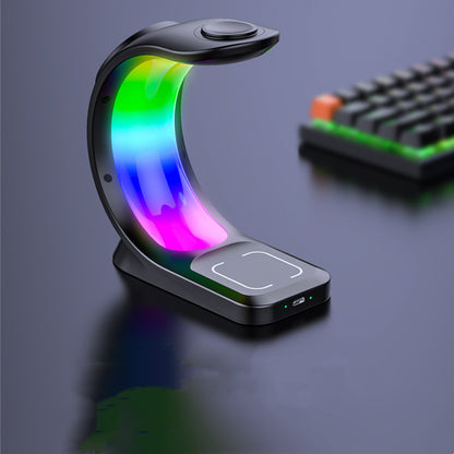 4-in-1 Magnetic Wireless Charger – Fast Charging Station with Atmosphere Light for iPhone, Apple Watch & AirPods Pro