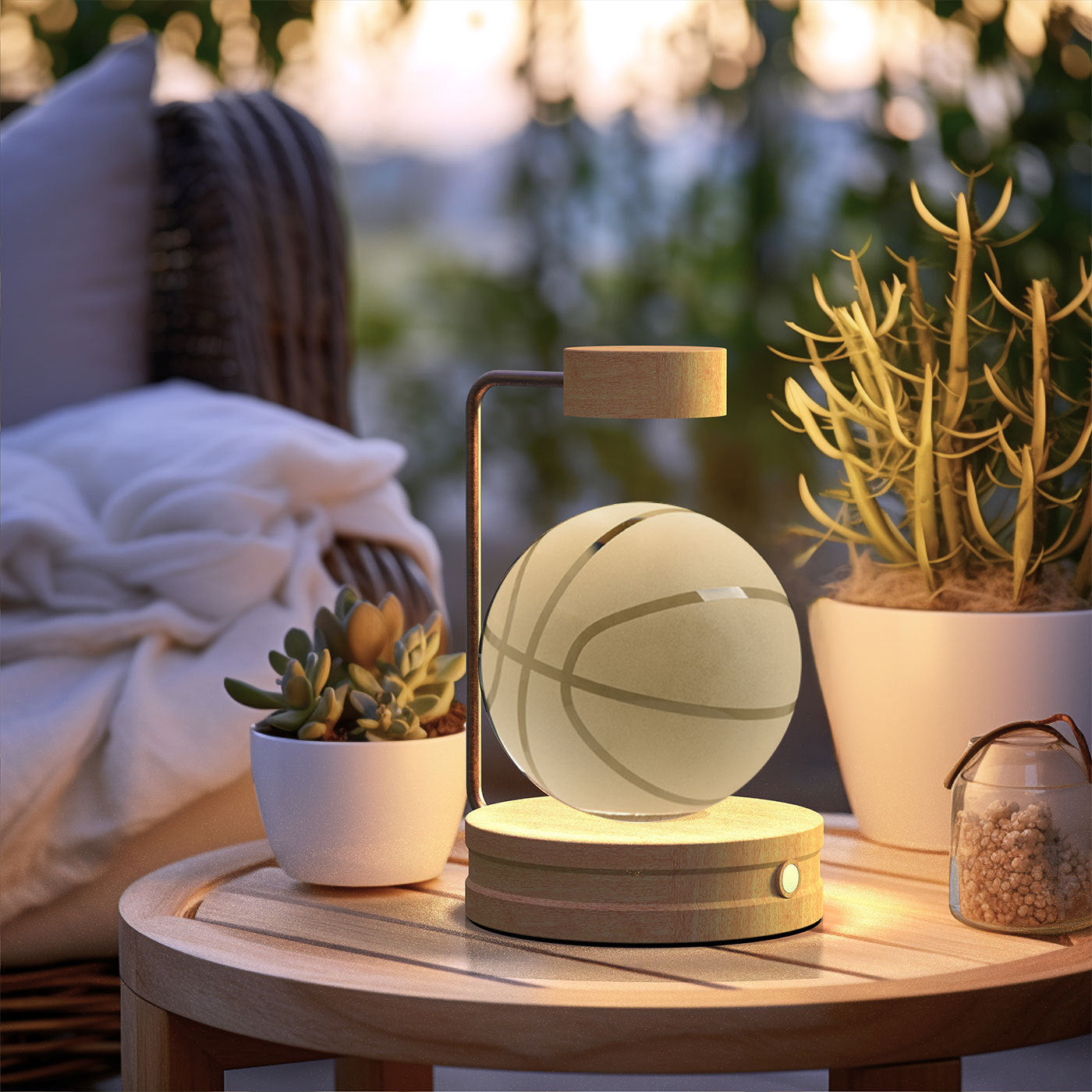 Crystal Ball Dinosaur Night Light – USB Cosmic Bedside Lamp with Warm Light, Birthday Gift