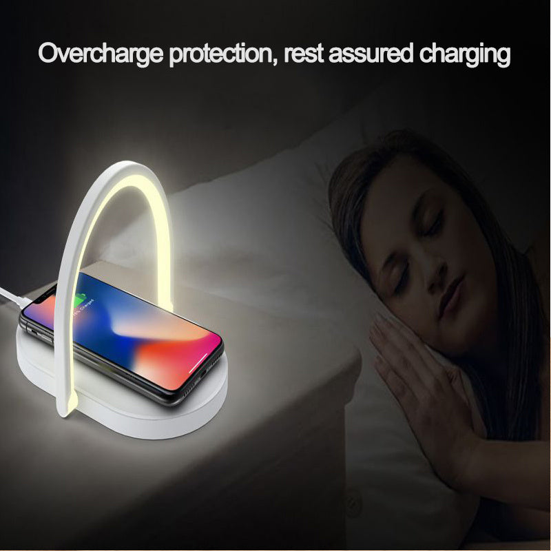 Wireless Charging Dock with Adjustable Reading Lamp – Perfect for Bedside, Desk, or Travel Use