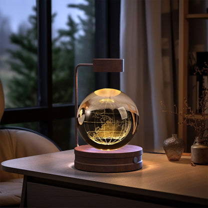 Crystal Ball Dinosaur Night Light – USB Cosmic Bedside Lamp with Warm Light, Birthday Gift