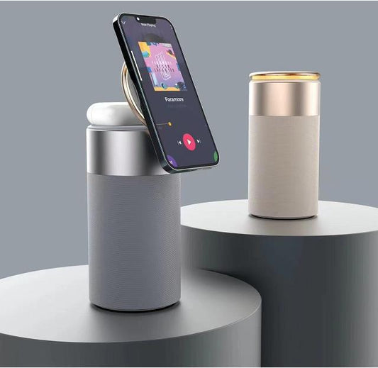 All-in-One Charging Station with Speaker & LED Lamp – Perfect for Home, Office, or Nightstand Use