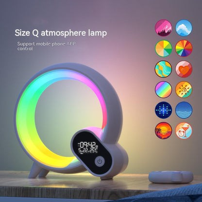 Smart Q Light Alarm Clock – Sunrise Simulation with Bluetooth Audio & LED Mood Lighting