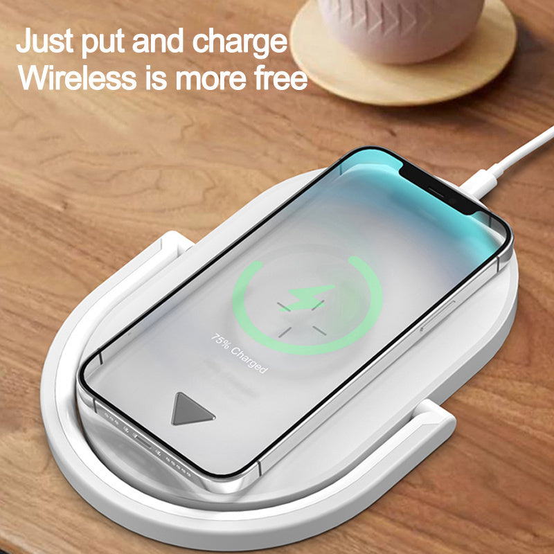 Wireless Charging Dock with Adjustable Reading Lamp – Perfect for Bedside, Desk, or Travel Use